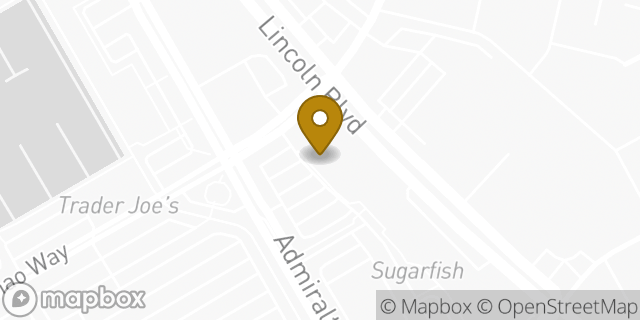 Map showing the location of Starbucks in Marina del Rey, CA 90292