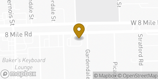 Map showing the location of Fifth Third Bank in Detroit, MI 48221