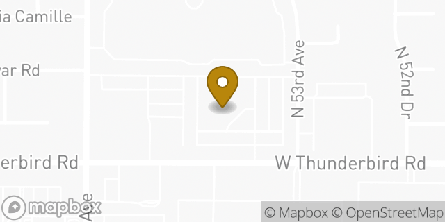 Map showing the location of Banner Health in Glendale, AZ 85306