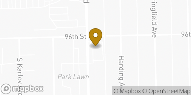 Map showing the location of Dunkin Donuts in Evergreen Park, IL 60805