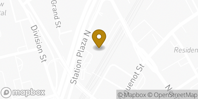Map showing the location of Budget Car Rental in New Rochelle, NY 10801