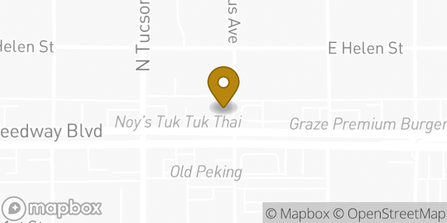 Map showing the location of Papa Johns Pizza in Tucson, AZ 85716