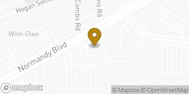 Map showing the location of Dunkin' in Jacksonville, FL 32221