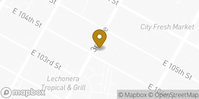 Map showing the location of Subway in New York, NY 10029