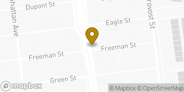 Map showing the location of Dunkin' in Brooklyn, NY 11222