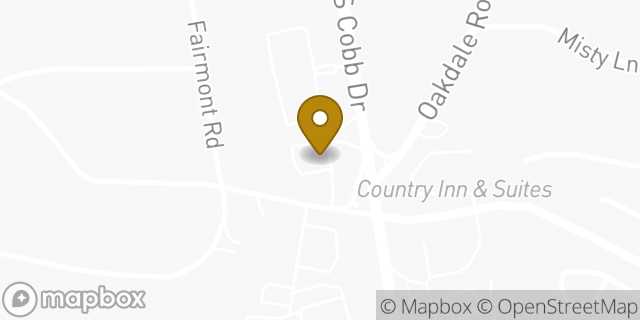 Map showing the location of Dunkin' in Smyrna, GA 30080
