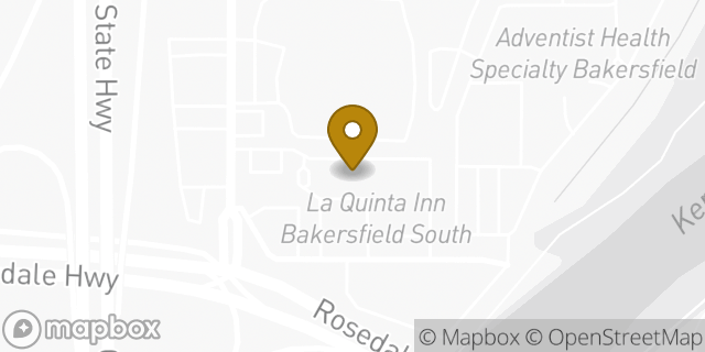 Map showing the location of La Quinta Inn in Bakersfield, CA 93308