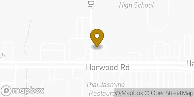 Map showing the location of Papa Johns Pizza in Bedford, TX 76021