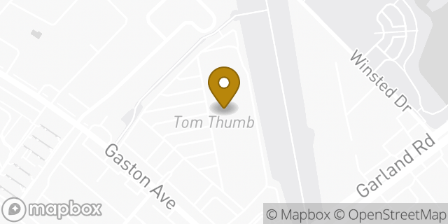 Map showing the location of Tom Thumb in Dallas, TX 75214