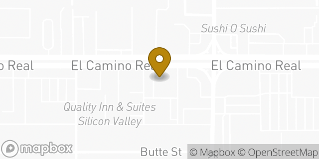 Map showing the location of Bank Of America in Santa Clara, CA 95051