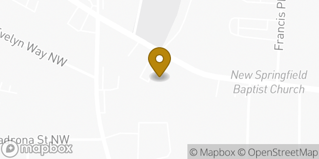 Map showing the location of AutoZone in Atlanta, GA 30318