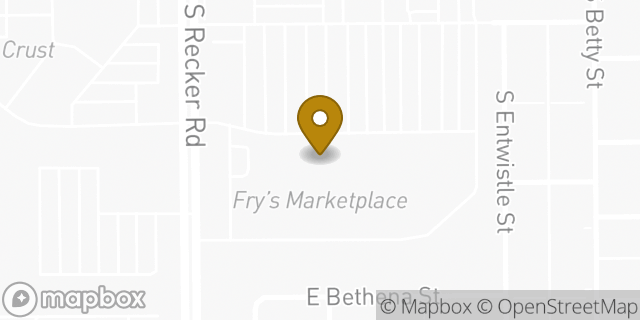 Map showing the location of Coinme in Gilbert, AZ 85295