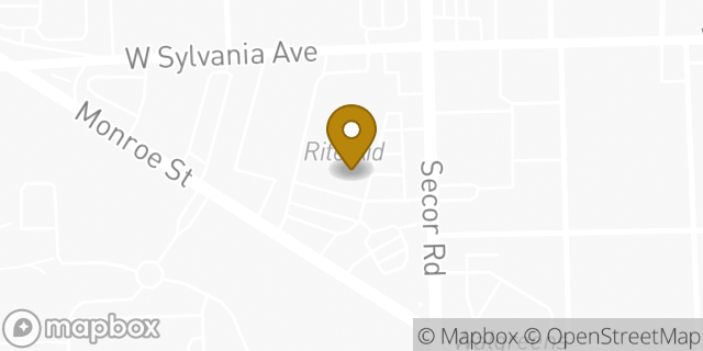 Map showing the location of AutoZone in Toledo, OH 43623