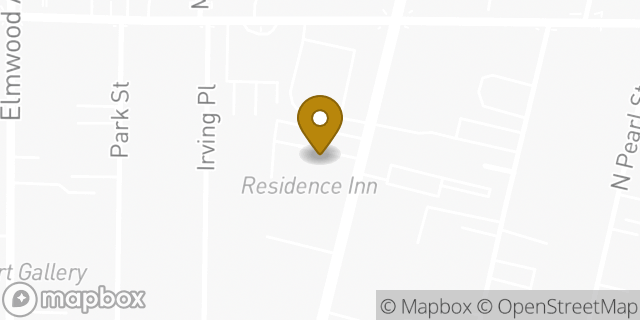 Map showing the location of Starbucks in Buffalo, NY 14202