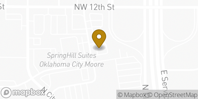 Map showing the location of Starbucks in Moore, OK 73160