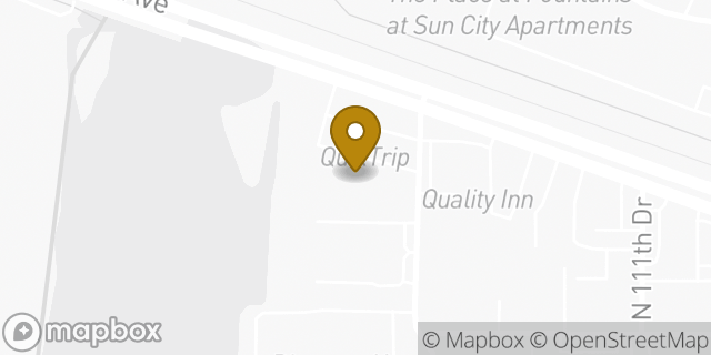 Map showing the location of QuikTrip in Youngtown, AZ 85363