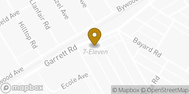 Map showing the location of 7-Eleven in Upper Darby, PA 19082