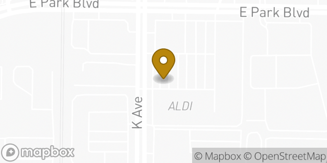 Map showing the location of Aldi in Plano, TX 75074