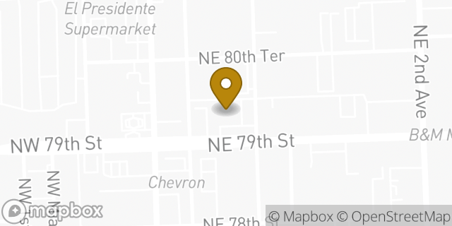 Map showing the location of AutoZone in Miami, FL 33138