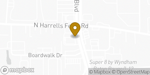 Map showing the location of McDonald's in Baton Rouge, LA 70816