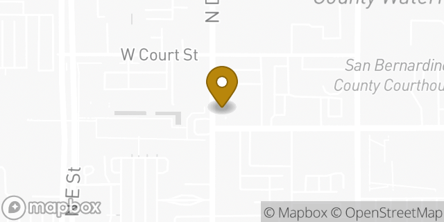 Map showing the location of Bank of America in San Bernardino, CA 92401