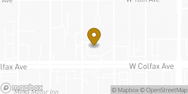 Map showing the location of AutoZone in Lakewood, CO 80214