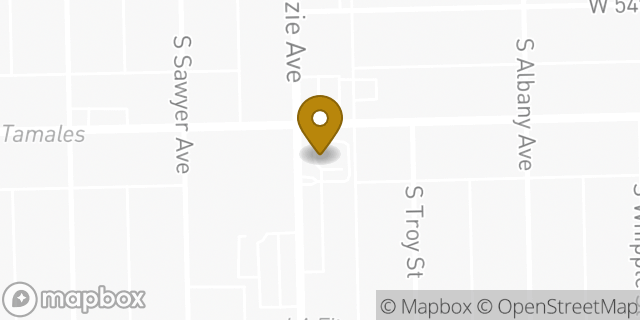 Map showing the location of Starbucks in Chicago, IL 60629