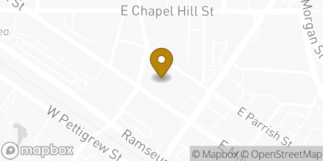 Map showing the location of WeWork One City Center in Durham, NC 27701
