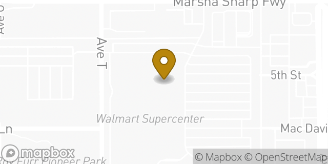 Map showing the location of Walmart in Lubbock, TX 79415