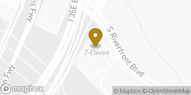 Map showing the location of 7-Eleven in Dallas, TX 75207
