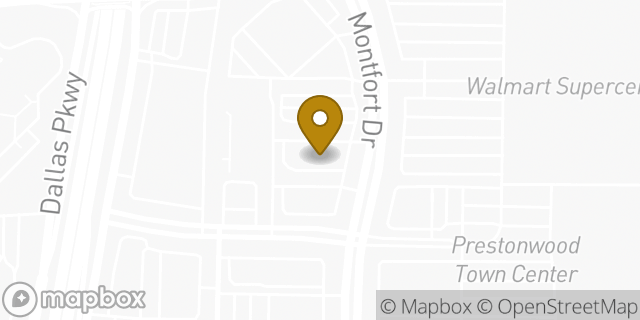 Map showing the location of Whataburger in Dallas, TX 75248