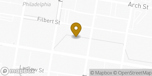 Map showing the location of Starbucks in Philadelphia, PA 19107