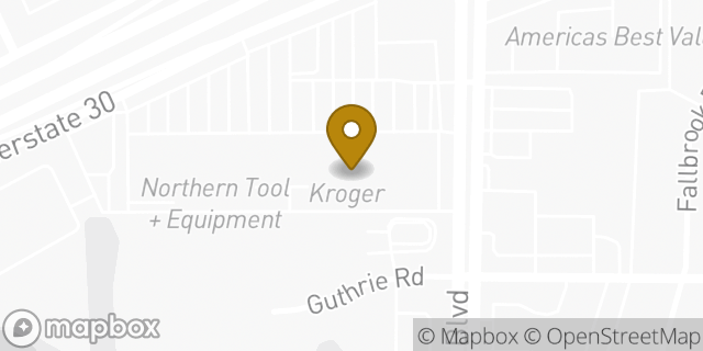 Map showing the location of Kroger in Garland, TX 75043