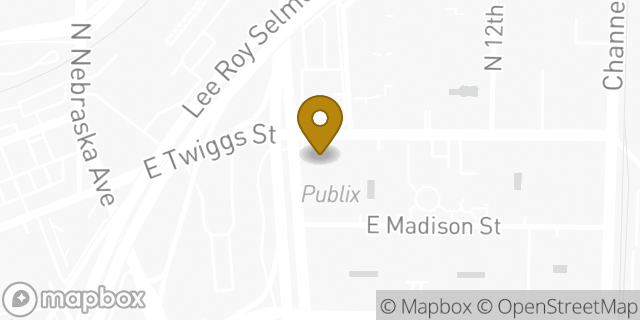 Map showing the location of Publix in Tampa, FL 33602