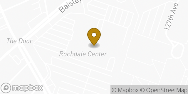 Map showing the location of Chase Bank in Jamaica, NY 11434