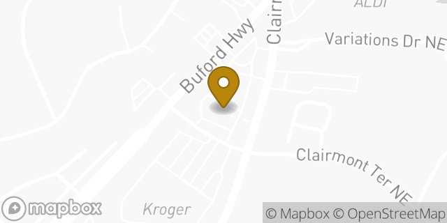 Map showing the location of McDonald's in Brookhaven, GA 30329