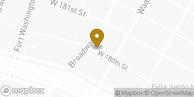 Map showing the location of Chipotle Mexican Grill in New York, NY 10033