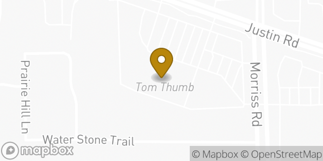 Map showing the location of Tom Thumb in Flower Mound, TX 75028