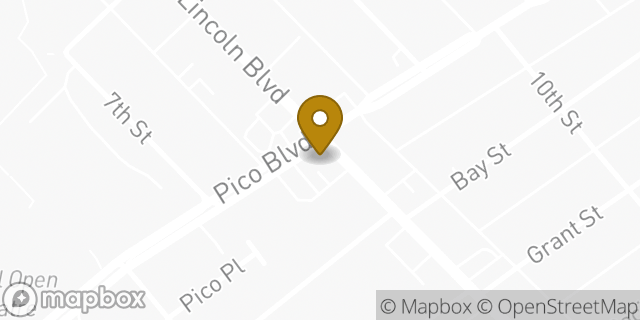 Map showing the location of Starbucks in Santa Monica, CA 90405