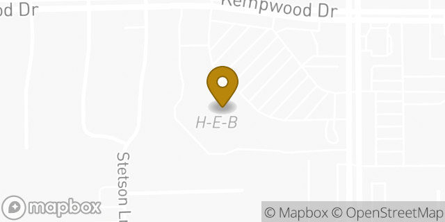 Map showing the location of H-E-B in Houston, TX 77043