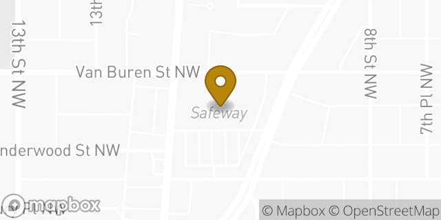 Map showing the location of Safeway in Washington, DC 20012