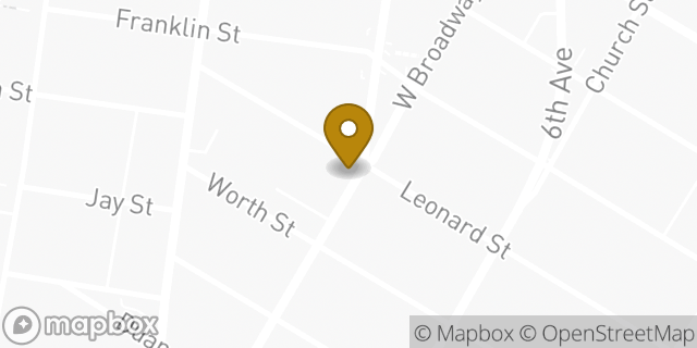 Map showing the location of Starbucks in New York, NY 10013