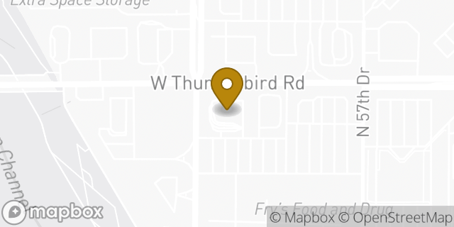 Map showing the location of Bank of America in Glendale, AZ 85306