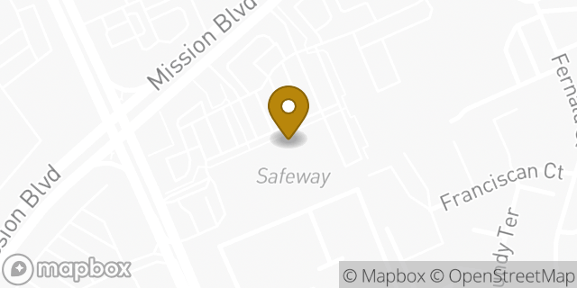 Map showing the location of Amazon Locker - Kirbo in Fremont, CA 94539