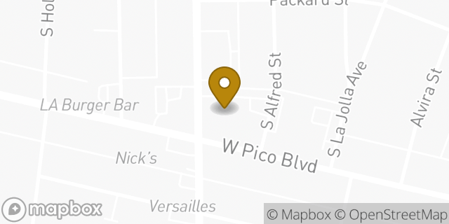 Map showing the location of Chase Bank in Los Angeles, CA 90035