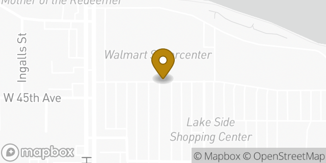 Map showing the location of Walmart in Denver, CO 80212