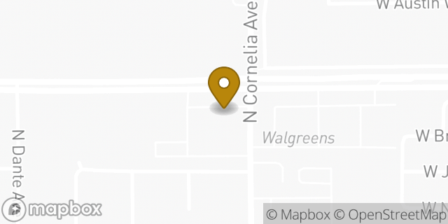 Map showing the location of The Church of Jesus Christ of Latter-day Saints in Fresno, CA 93722