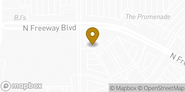 Map showing the location of Buffalo Wild Wings in Sacramento, CA 95834