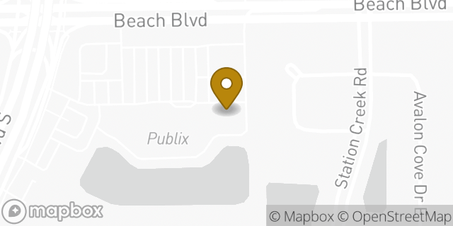 Map showing the location of The UPS Store in Jacksonville, FL 32246