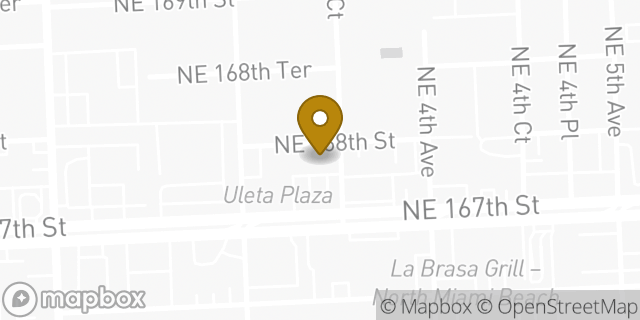 Map showing the location of The UPS Store in North Miami Beach, FL 33162